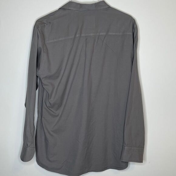Tommy Bahama Gray Silk-Cotton Blend LS Medium Shirt in Gray - Picture 3 of 4